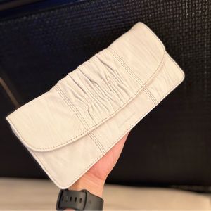 ADRIENNE VITTADINI White Leather Clutch Bag / Wristlet
